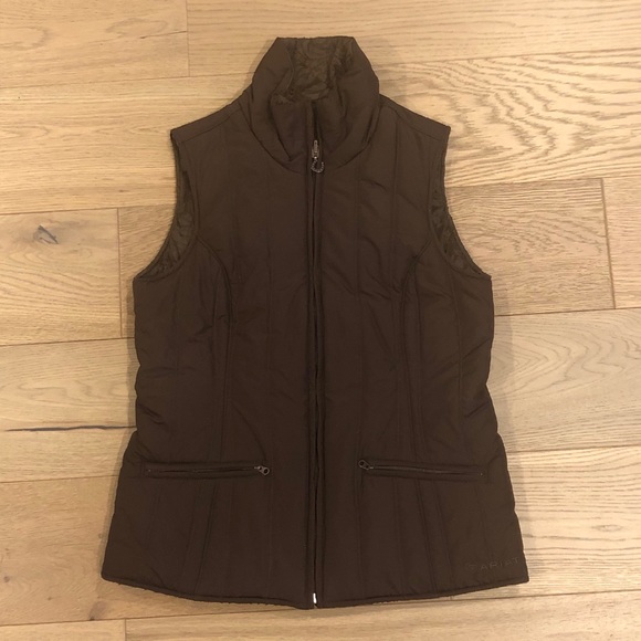 Ariat Jackets & Blazers - Arita Brown Reversible Puffer Vest Sz S